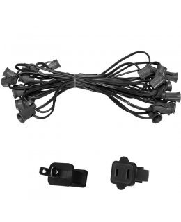 CL78543  E12-C7 Light Stringer, 37.5' Length, 18" Spacing, BLACK Wire